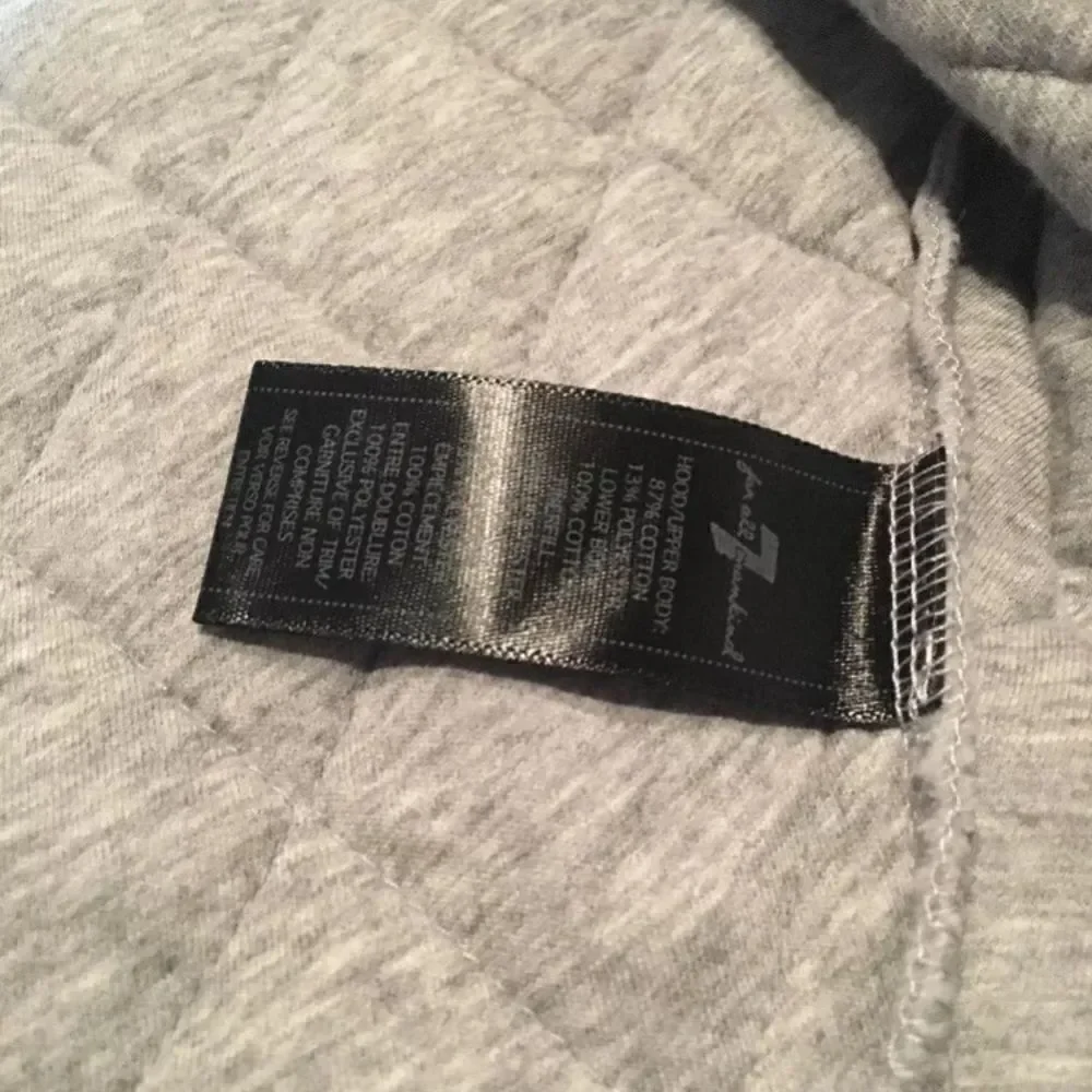 NWT 7 For All Mankind  Girls hoodie quilted jacket faux leather detail XL